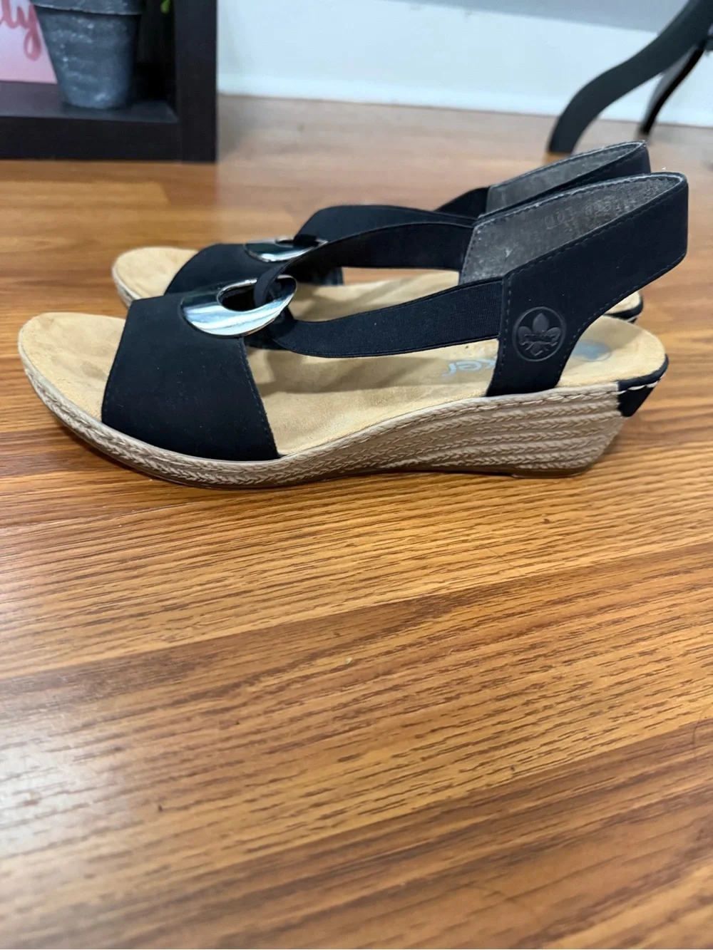 Rieker Fanni H6 Wedge Slingback Island Comfort Sandals Size 9 (40)
